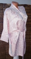 Vintage Natori Saks Fifth Avenue Pink Lux Prim Silky Glossy Shimmer Robe Sz PM
