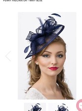 Pippa  Pearl Blue Fascinator Part Derby Hat