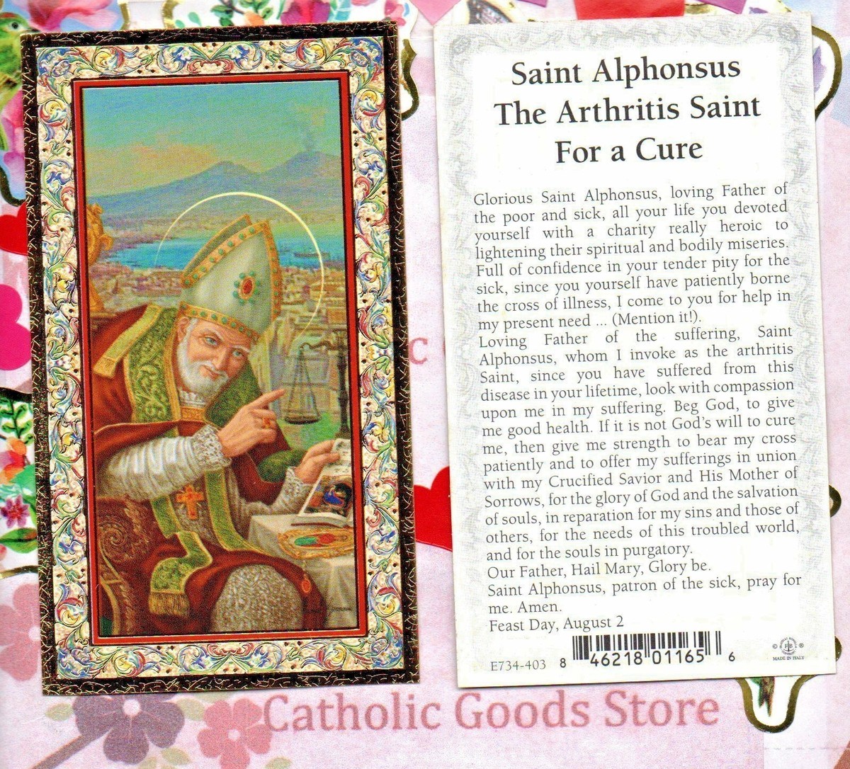 Alphonsus Arthritis Saint for a Cure gold trim-Paperstock