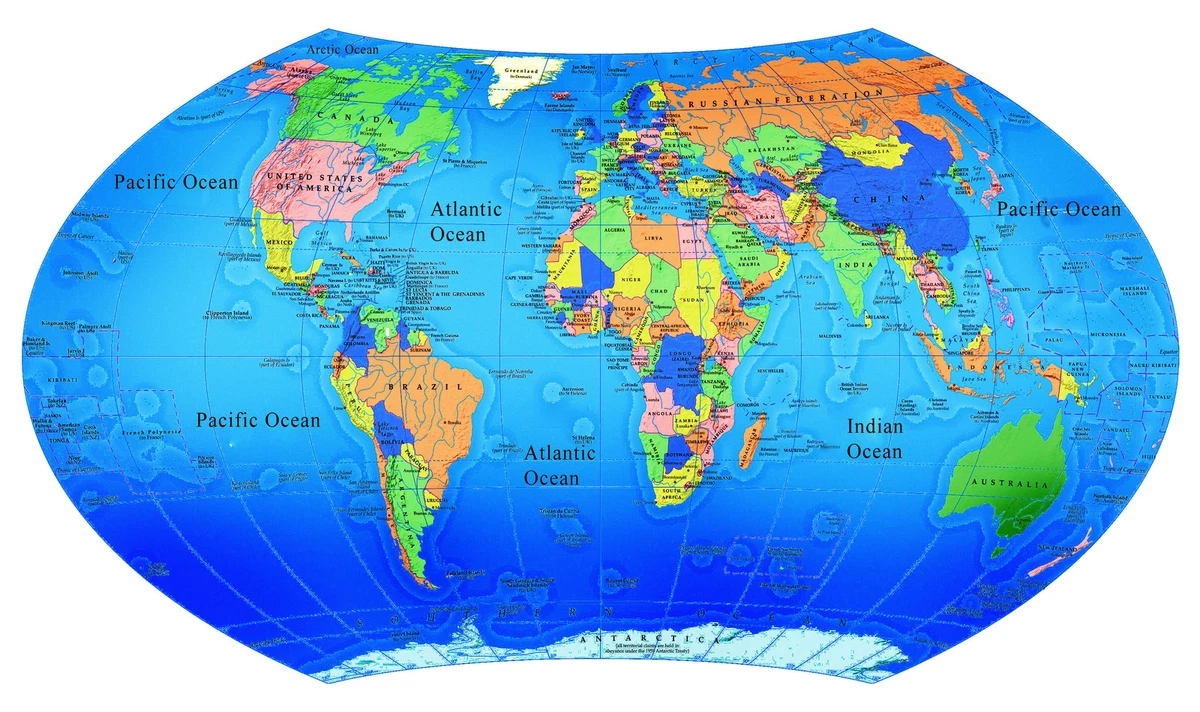 World Globe Map With Countries