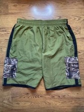 Mossy Oak Mens Swim Lined Drawstring Trunks Green Camouflage Size XL