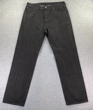 Levis 501 36x34 Men's Black Gray Denim Straight Leg Button Fly Fits 34x32