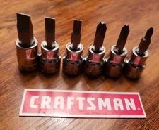 CRAFTSMAN  6pc 3/8 Phillips / flat blade screwdriver socket wrench bit set