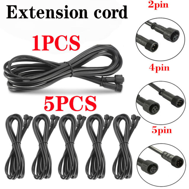 1/5PCS 2/4/5 Pin Extension Cable Wire Lead for LED Deck Light IP67 Waterproof