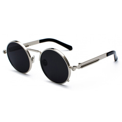 Retro Steampunk Round Sunglasses Men Women Circle Sun  display picture 1