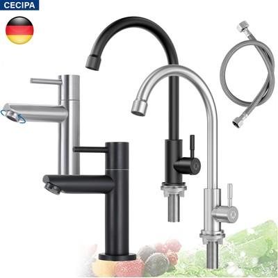 Kaltwasser Küchenarmatur Edelstahl Einhandmischer Mischbatterie Bad WC Armatur 