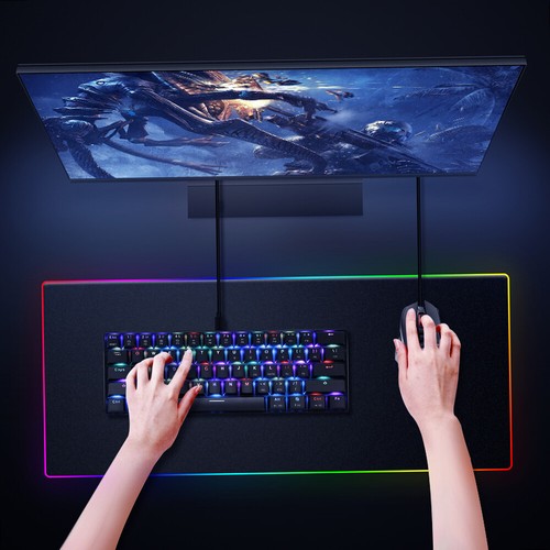 CK61 Gaming Keyboard Red Switches 61 Keys -Ghosting Black E3Q7 - Picture 10 of 11