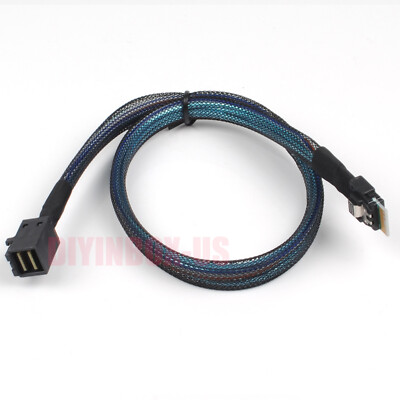 Mini SAS 4.0 SFF-8654 4i 38pin Host to Mini SAS HD SFF-8643 36pin Tage Cable US
