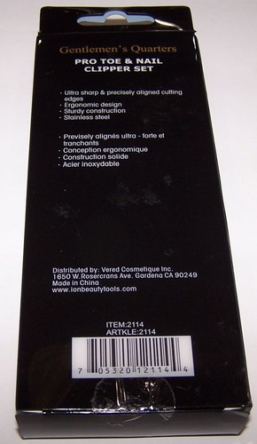 Gentleman's Quarters Pro Toe & Nail Ultra Sharp Clipper Set GREY/SILVER ~ NEW - Picture 3 of 3