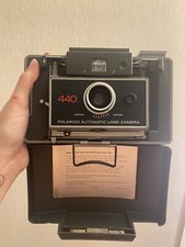 Vintage Polaroid 440 Automatic Land Camera w/Manual, Case, Polaroid Portrait Kit