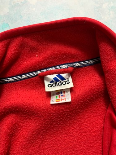 Vintage Adidas Fleece Full Zip Jacket 1990s men’s size Large Red Outdoor Life - Picture 11 of 24