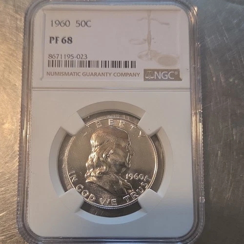 1960 Franklin Half Dollar NGC PF 68 Proof Silver Coin 8671195-023