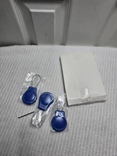 3PACK Waterproof AirTag Holder Case with Secure Lock and Wire Cable Keyring Blue