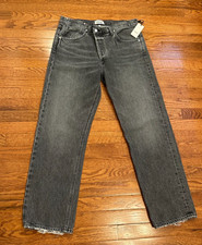 New AGOLDE Asymmetrical Jeans Fly 90s Womens 32x29 Baggy Dark Wash Denim