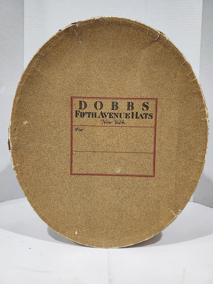 Raro Ovalado De Colección Dobbs Quinta Avenida Sombrero Caja Nueva York 14.5"x12.5" Ciudad de Nueva York Foto 4 de 4