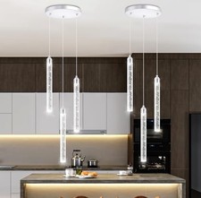 Mini Chandelier Crystal Pendant Lights Integrated LED Pendant 3 lights Silver