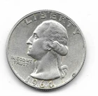 1964 D  Washington Quarter EF (90% silver)