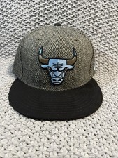 Chicago Bulls herringbone / Grey Hat Icy Blue 7 1/8 New Era 59FIFTY NBA