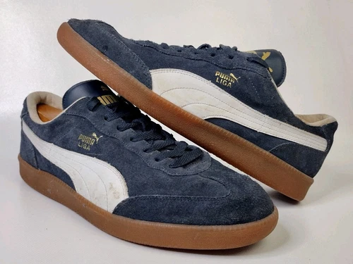 Sneakers Puma Super Liga casual stringate blu navy scamosciate uomo 12 fondo gomma USA