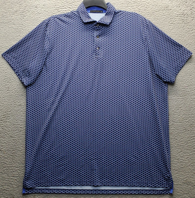 Greyson Golf Performance Polo Shirt Mens XL Multi Geometric Rare Due Process AOP
