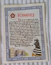 "Cooke" Heraldic Family Name Print - Detailing the history of the Cooke Surname