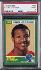 1989 SCORE #263 STEVE ATWATER ROOKIE RC PSA 9
