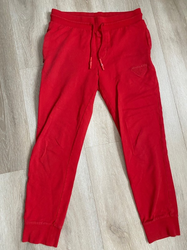 Armani Jeans Red Cotton Sweat Pants Woman’s cropped sz S