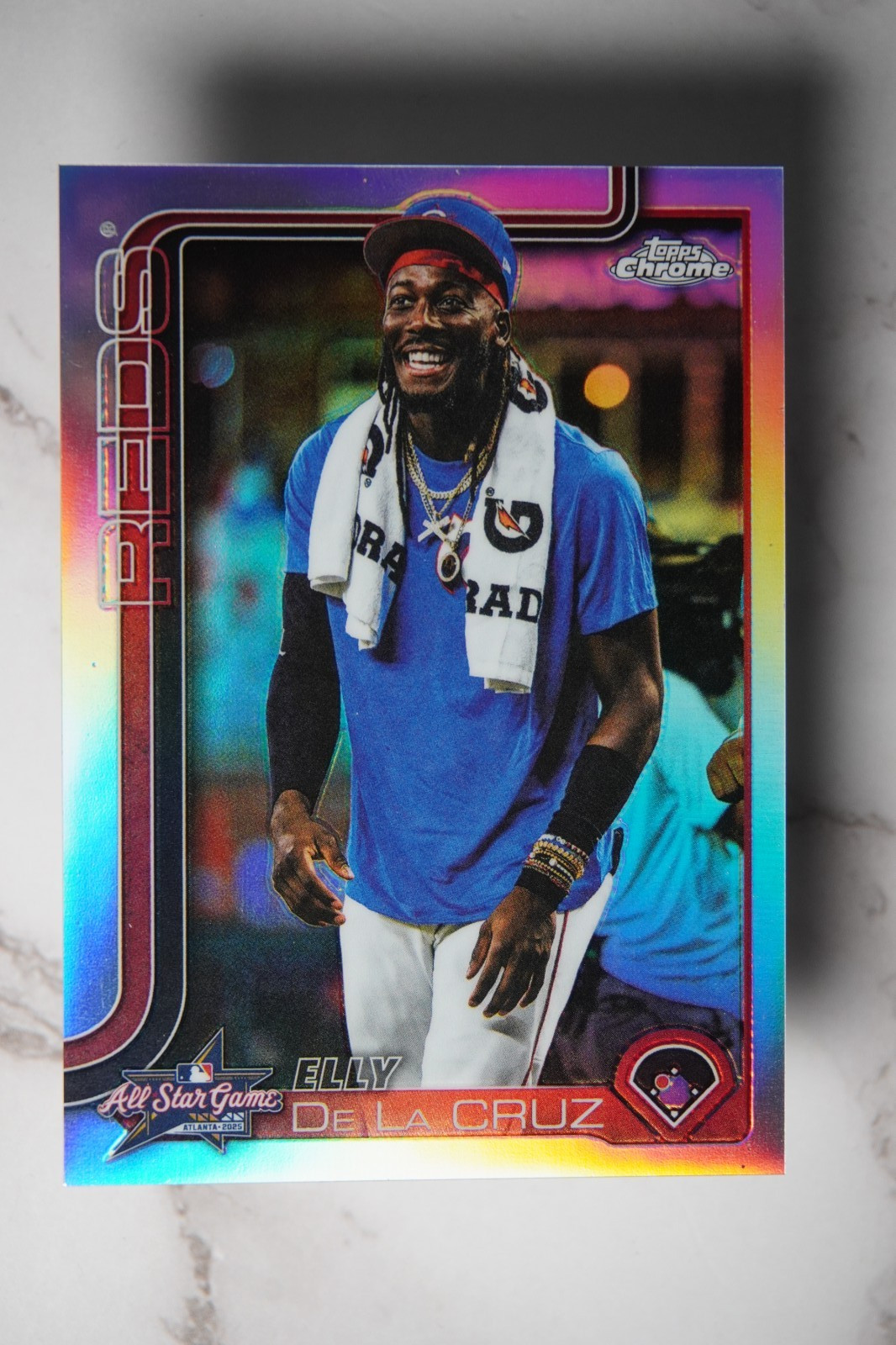 2025 Topps Chrome Update Elly De La Cruz All-Star Game Variation Refractor S41
