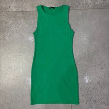 Zara Mini Bodycon Dress Women's M Green Sleeveless Stretch Casual