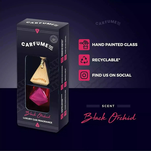 Carfume Air Freshener Oil Perfume Fragrance Scent Luxury Glass - Black Orchid - Picture 6 of 8