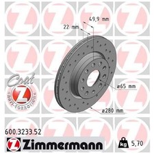 2x Zimmermann Scheibenbremse vorne 1K0615301AS 1K0615301AC 1K0615301AK 26042772