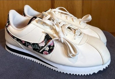 Nike Cortez Ivory Floral Shoes Size 6.5Y/ W8