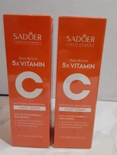 Sadoer 5x Heavy Vitamin C Whitening Brightening Face Toner 4.58fl oz Lot of 2...