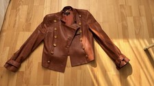 Escada Damen Lederjacke Größe 38 Cognac