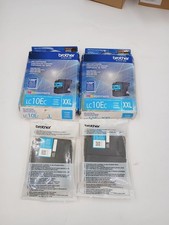 LOT OF 2 GENUINE OEM BROTHER LC10EC XXL CYAN INK CARTRIDGES NEW FREE SHIP