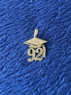 14k Yellow Hold Diamond Cut 92  Graduation Charm, .95g