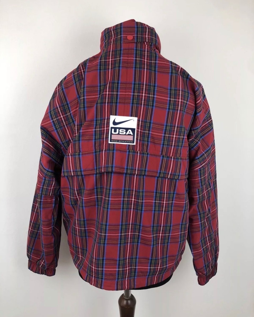 nike gingham check track jacket