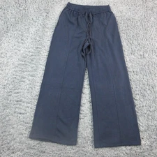 Skies Are Blue Pants Womens Small Navy Wide Leg Elastic Waist Lounge 26x27.5 NWT