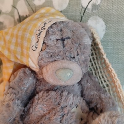 Me to You Tatty Teddy Goodnight Bär in Hängematte gelber Hut 7 Zoll weiches Plüschtier sehr guter Zustand