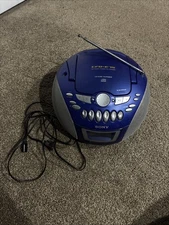 Sony CFD-E75 Portable Boombox CD Cassette Player AM/FM WORKING (NO REMOTE) GOOD
