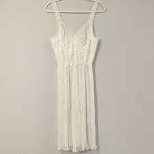 Vintage Slip Dress Sheer White Nightgown size Medium Fairy Lace Ethereal