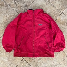 Lands End Mens Red Squall Jacket Fleece Lined Thinsulate Made in USA Large L