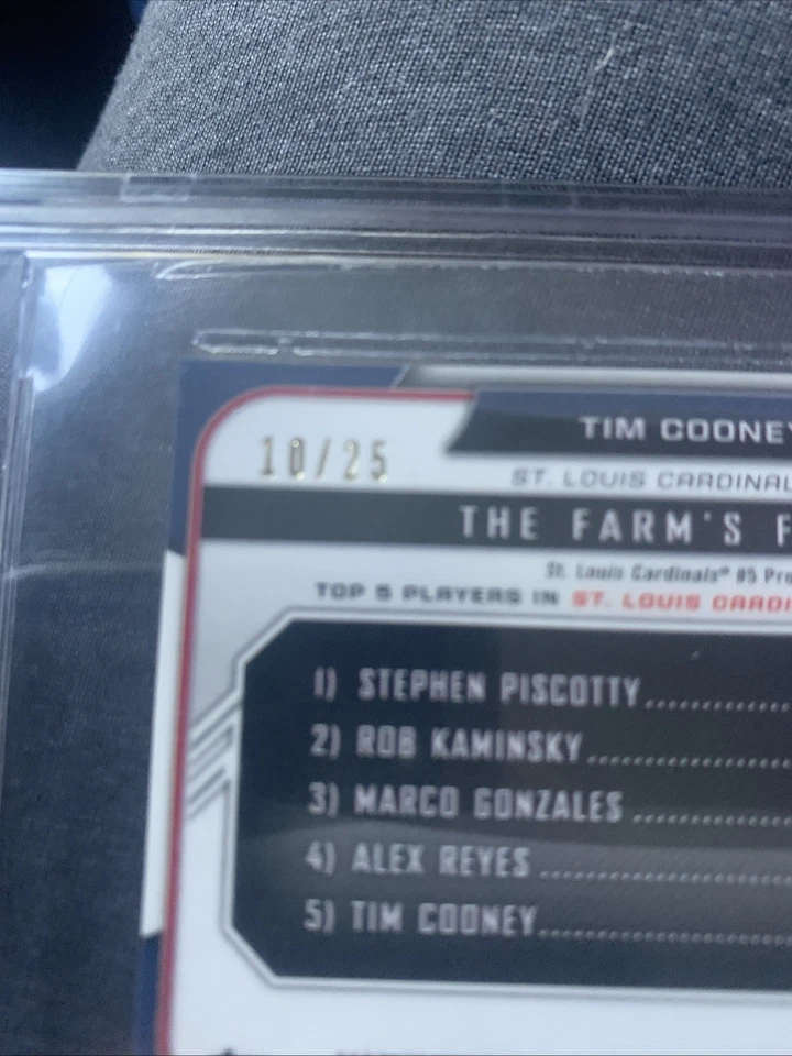2015 Farm Finest Mini Chrome Shimmer Refractor Tim Cooney #FFM-TC Orang /25 (RC) - Image 2 of 2