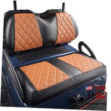 Golf Cart Diamond Seat Covers Kit, Fit for Club Car Precedent Brown and Black