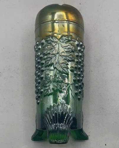 LOVELY VINTAGE CARNIVAL SIGNED NORTHWOOD GRAPE AND CABLE HATPIN HOLDER