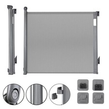 Baby Safety Gate Retractable Door Extra-Wide Pet Dog Indoor Outdoor Stair Guard