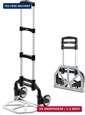 Folding Hand Truck, Dolly Cart with Wheels Foldable, Lightweight Aluminum Luggag