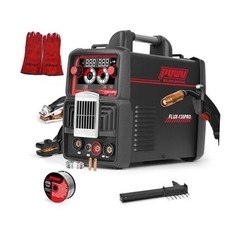 135Amp 110V MIG Welder,Flux Core MIG/Lift TIG/Stick 3 FLUX-135 PRO with Gloves