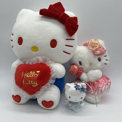 3 Sanrio Hello Kitty Plush Resin Valentine Chupa Chups Christmas 9  7  2.5  New