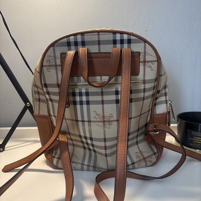 burberry small vintage check and leather backpack Burberry Vintage Check Backpack With Leather Trim